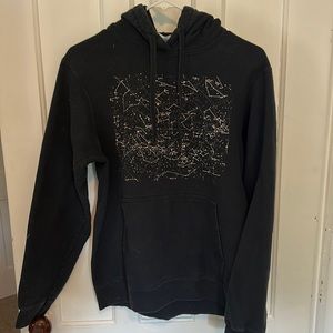 Astronomy sweatshirt. Black hoodie with front pocket